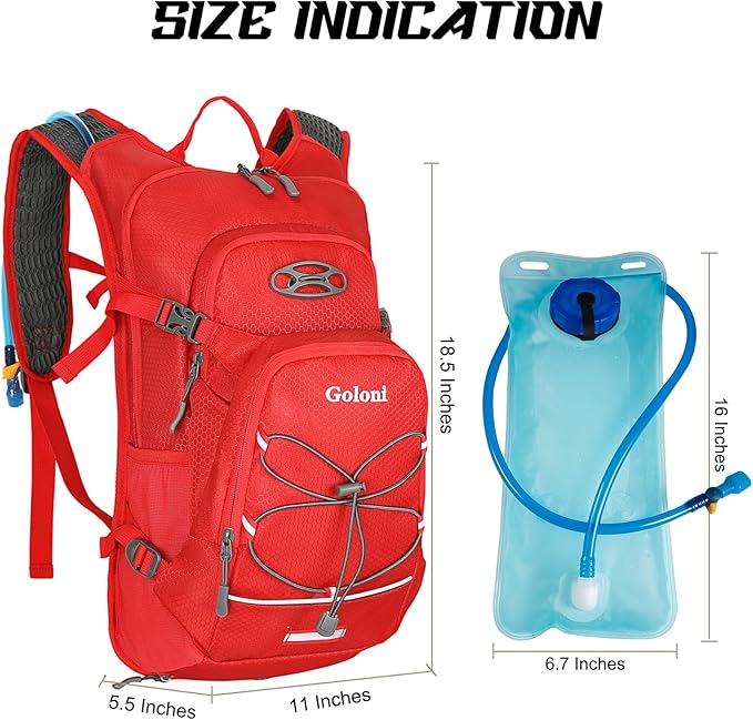 Hydration Backpack,Lightweight Hiking Backpack with 2L Water Bladder,Water Backpack for Biking, Running, Festival