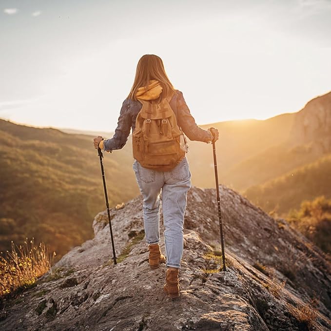 2 Pcs Trekking Poles,Aluminum Lightweight Collapsible Hiking Poles for Women,Walking Sticks for Hiking Carbon Fiber