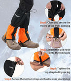 Waterproof Leg Gaiters for Men Women, Adjustable Snow Boot Gators for Hiking, Skiing, Hunting, Outdoor Adventures