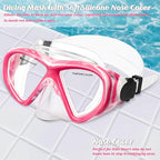 Kids Swim Goggles Snorkel Diving Mask for Boys Girls Ages 5-15, Two-Color Anti-Fog Swimming Goggles with Nose Cover