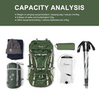 MOUNTAINTOP 70L Internal Frame Backpack Camping Backpacking Hiking Backpack for Men Women with Rain Cover