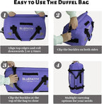 Large Waterproof Duffel Bag Roll-top Heavy Duty Dry Duffle Bags for Motorcycling, Rafting, Boating, SUP, Kayaking, Travel, 70L(Blue)