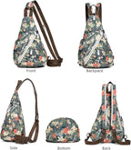 KL928 Canvas Sling Bag - Small Crossbody Backpack Shoulder Casual Daypack Rucksack for Men Women