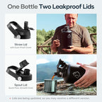 BUZIO Vacuum Insulated Stainless Steel Water Bottle 87oz (Cold for 48 Hrs/Hot for 24 Hrs) Half Gallon BPA Free Double Wall Travel Mug/Flask for Outdoor Sports Hiking, Camping, Running, Black