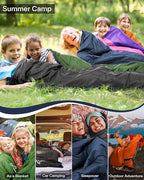 Sportneer Sleeping Bag, 3 Seasons Warm Cold Weather Sleeping Bags for Adults Kids Boys Girls with Compression Sack- Lightweight Camping Essentials Gear Accessories, Backpacking, Hiking