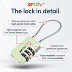 TSA Accepted Luggage Travel Lock, Set-Your-Own Combination Lock for School Gym Locker, Luggage Suitcase Baggage Locks, Filing Cabinets, Toolbox, Case (Mint Green, 1 Pack)