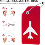 10 Pack Silicone Luggage Tag for Suitcases with Stainless Loop, TSA Approved, Privacy Protection Travel Essentials Bag Tags by Gostwo, Red