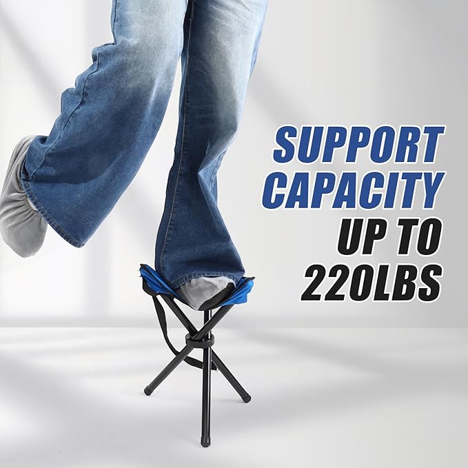 3 Pack Folding Camping Stool 12.2 x 14.96 Inch Portable Collapsible Chair Tripod Stool Hiking Chair for Fishing, Beach, Picnic, Outdoor, Gardening and Travel