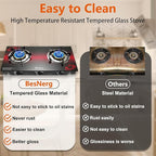 Propane Stove 2 Burner Gas Stove, 28800 BTU High-Efficiency Auto Ignition Tempered Glass LPG Cooktop with CSA Regulator and Hose – for Outdoor Camping, RV, and Emergency Cooking