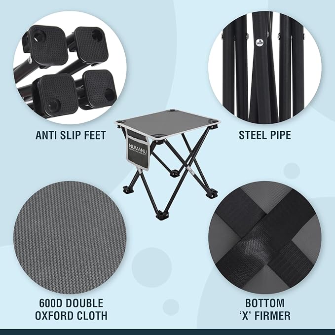 Portable Camping Stool 2-Pack & Carry Bags, Foldable Travel Seat or Retractable Foot Rest for Outdoors, Portable Folding Pop Up Stool Gift for Camping & Outdoors - Max Weight 320lbs