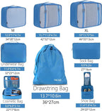 BAGAIL 8 Set Packing Cubes Luggage Packing Organizers for Travel Accessories-Light Blue