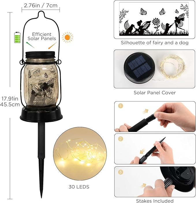 kyoryuger Dog Solar Lanterns, Dog Gifts for Women Mom Grandma, Christmas Dog Mom Gifts, Unique Birthday Gifts for Dog Lovers, Garden Decoration Outside for Yard, Patio,Backyard,Porch