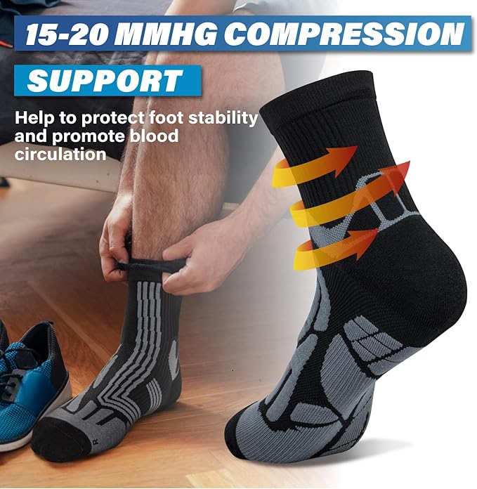 Hylaea Quarter Athletic Running Socks No Blister, Cushion Moisture Wicking Socks for Cycling Sport