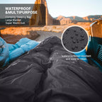 KingCamp Double Sleeping Bag for Adults, Queen Size 2 Person XXL Flannel Sleeping Bag, Waterproof Lightweight Flannel Quilt with 2 Pillows, Perfect for Couples Family Camping Hiking