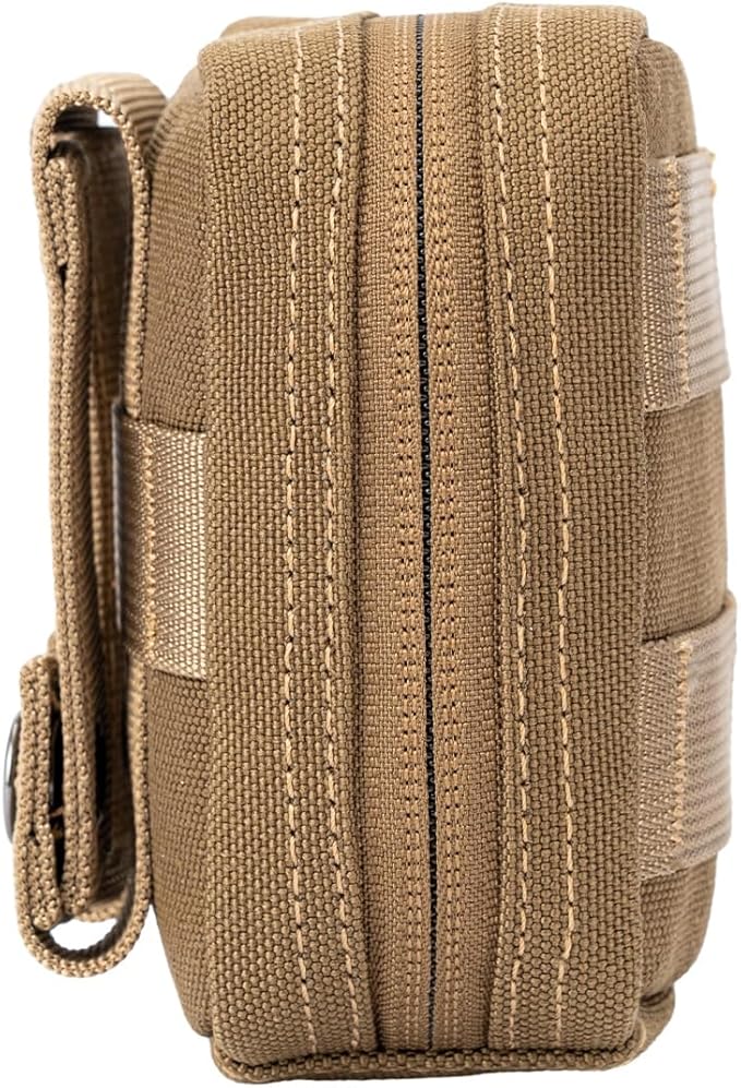 Small MED Kits Holder Duty Belt Gloves Pouch MOLLE Tactical Vest Nasal Spray Case Compact IFAK Carrier Backpack Wallet Cards Knife Gadgets Mini EDC Organizer Bag w/Removeable Clear ID Pocket