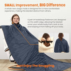 4-in-1 Large Outdoor Blanket - Waterproof & Windproof Thickened Warm Fleece Camping Blanket for Stadium, Hiking, Sporting Events - 81"x57", Packable (Royal Blue)