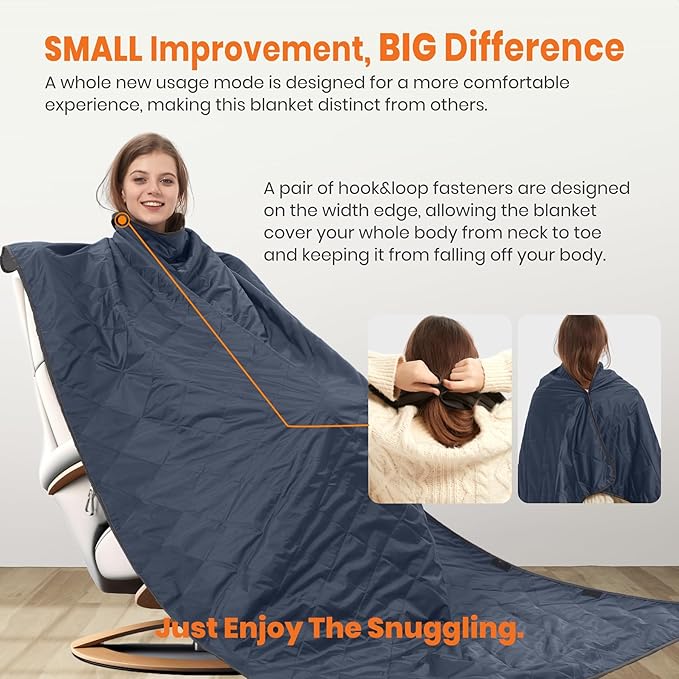 4-in-1 Large Outdoor Blanket - Waterproof & Windproof Thickened Warm Fleece Camping Blanket for Stadium, Hiking, Sporting Events - 81"x57", Packable (Royal Blue)