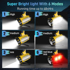 2025 Upgrade 10000mAh Super Bright Rechargeable Spotlight 90,000 Lumen Flashlight Handheld Spotlight,Spot Light Outdoor Runtime 48+ Hrs,Flashlight Searchlight Flood Camping Hunting Boating with Tripod