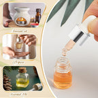 100 Pcs Mini Glass Oil Dropper Bottle Bulk, Clear Essential Small Empty Bottles Sample Containers Perfume Liquid Vials with Cap for Traveling (2 ml,Silver)