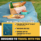 Wise Owl Outfitters Outdoor Camping Blanket – Lightweight Packable Puffy Quilt for Backpacking, Hiking & Travel – Warm Water Resistant Blanket for Cold Weather Camping