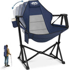 Portable Hammock Camping Chair with Adjustable Back, Folding Hammock Chair Supports 330lbs, Camping Swing Chair for Adults, Camping Hammock Chair for Lawn, Concerts, Backyard, Stargazer