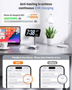 2026 New Magnetic Wireless Charger Stand with TEC Active Cooling, 15W Qi2-Certified 3 in 1 Charging Station for Apple Charger Stand, Wireless Charger for iPhone17/16/15/14/13/12, Apple Watch, AirPods