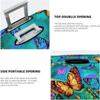 Travel Luggage Cover Suitcase Protector, Rainbow Butterfly Washable Elastic Suitcase Baggage Cover Anti-scratch Double-sided with Zipper Closure for Wheeled Suitcase Fits 18-21 Inch Luggage