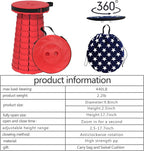 ALEVMOOM Upgraded Retractable Folding Stool Camping Stool, Collapsible Telescoping Stool for Adults, Lightweight Yet More Sturdy, Folding Seats for Camping Fishing Hiking Outdoor (red)