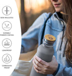 Bambaw 32 oz Non-insulated Stainless Steel Water Bottle - Gray Metal, Reusable & Portable, BPA Free - Stormy Gray