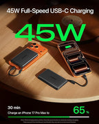 Baseus Qi2.2 25W Slim 10,000mAh Magnetic Power Bank Built in USB C Cable Bundle with Qi2 Certified 15W Wireless Magnetic Power Bank 10000mAh