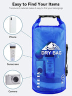HEETA Dry Bag Waterproof for Women Men, 5L/10L/20L/30L/40L Roll Top Lightweight Dry Storage Bag Backpack with Phone Case for Travel Swimming Boating Kayaking Paddle Board Camping Beach Accessories