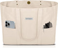 HOMESPON Large Canvas Tote Bag for Women Everything Bag with Pockets and Laptop Sleeve