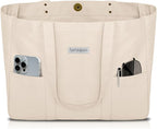 HOMESPON Large Canvas Tote Bag for Women Everything Bag with Pockets and Laptop Sleeve