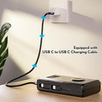 pzoz 20000mAh Portable Power Bank Powerbank Battery Pack with Apple Watch Magnetic Wireless Charger,USB Type C PD Fast Charging Cable Travel High Capacity Compatible iWatch iPhone 17 16 15 (Black)