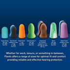 Flents Protechs Contoured for Comfort Foam Ear Plugs, Soft & Comfortable Hearing Protection for Work, Construction, Heavy Machinery, Studying, Travel & Sleep, NRR 32, Easy to Use, Blue, 50 Pairs