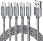 CLEEFUN USB C Cable 6ft, 5-Pack USB A to Type C Charger Cord Fast Charging for iPhone 17 16 15 Pro Max Plus Air 16e, for Samsung Galaxy S25 S24 S23 S22 S21 S20 S10 A17 A16 A15 A56 A55 A26 A35 A36