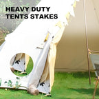 16 Pack Screw in Tent Stakes Heavy Duty,8 Inch Ground Anchors Screw in,Metal Stakes with Hex Head Driver,Camping Tent Accessories.(Black)