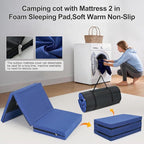 ABORON XXL Camping Cot with 2in Memory Foam Mattress, 900LBS Heavy Duty Sleeping Cot for Adults, Extra Wide Sleeping Cot, 1200D Double Layer Oxford Cot for Camping, Guest, Office Nap