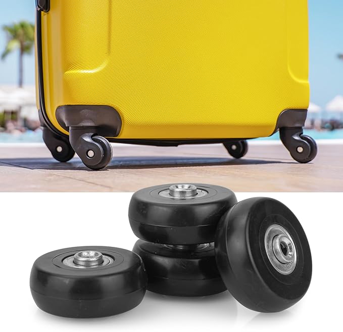 Zoofen 50 x 18mm Luggage Replacement Wheels 4 Pcs Rubber Suitcase Replacement Wheels Wear-Resistant Repair Casters for Luggage