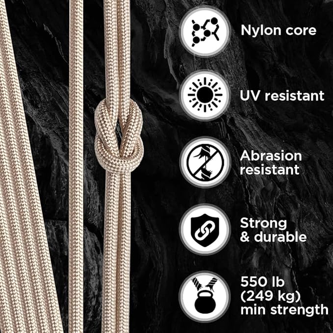 TECEUM 5/32" Paracord Rope 1000 – 1000ft / 200ft / 100ft / 50ft – Tactical Parachute Cord 4mm – 45+ Colors – Nylon String for Survival & Camping Gear – Stripe Cord for Survival – Utility Rope