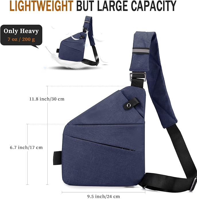 Anti Theft Crossbody Travel Bag for Women Men,Multi-pocket Crossbody Bag,Slim Sling Bag with Adjustable Strap