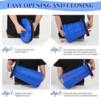 2 Pack Upgraded Collapsible Stools Folding Stool with Cushion,Retractable Folding Stool Max Load Capacity 400lbs, Portable Telescoping Stools for Camping Hiking Outdoor BBQ Fishing-Dark Blue