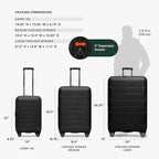 Traveler's Choice Pagosa Hardshell Expandable Luggage with Spinner Wheels, Black, 22-Inch Carry-on
