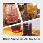 French Press Coffee Maker Stainless Steel Cold Brew Heat Resistant Glass Coffee & Tea Maker with 2 Filter (1000ml/34oz)