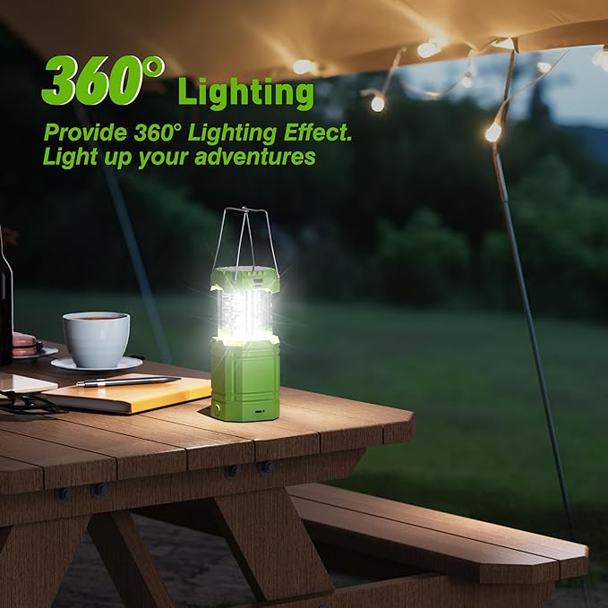 3000mAh Large Capacity Hand Crank Solar Camping Lantern, Portable Ultra Bright LED Torch, 23-26 Hours Running Time, USB Charger, Electronic Lantern for Outdoor