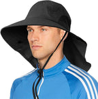SUN CUBE Wide Brim Sun Hat with Neck Flap, UPF50+ Hiking Safari Fishing Hat for Men Women, Sun Protection Beach Hat