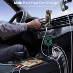 USB C Car Charger, Bangfun 3 Pack 65W 4 Ports 12V USB C Cigarette Lighter Adapter QC 3.0&PD 30W Super Fast Type C Car Phone Charger for iPhone 15/14/13/11/iPad Pro,Samsung,Android(Silver)