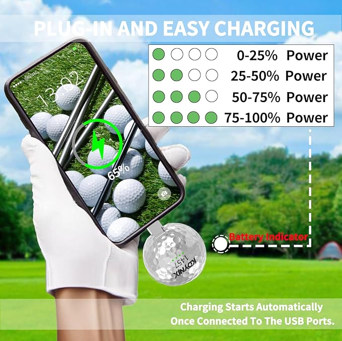 2000mAh Creative Golf Ball Power Bank, Emergency Mini Power Portable Charger USB-C, Compatible with iPhone15,16，17，15 Plus,15 Pro Max, Gift for Golf Lover Men Women (Silver Golf Power Bank)