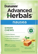 From the Makers of Dramamine, Advanced Herbals, Ginger Chews, Nausea Relief Soft Chews Lemon-Honey-Ginger, 20 Count