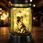 Border Collie Gifts for Women/Men Border Collie Solar Lanterns Dog Mom Birthday, Dog Lovers Lantern, Pet loss Pet Memorial Lights, Solar Garden Decoration Outside for Yard, Patio,Backyard,Porch